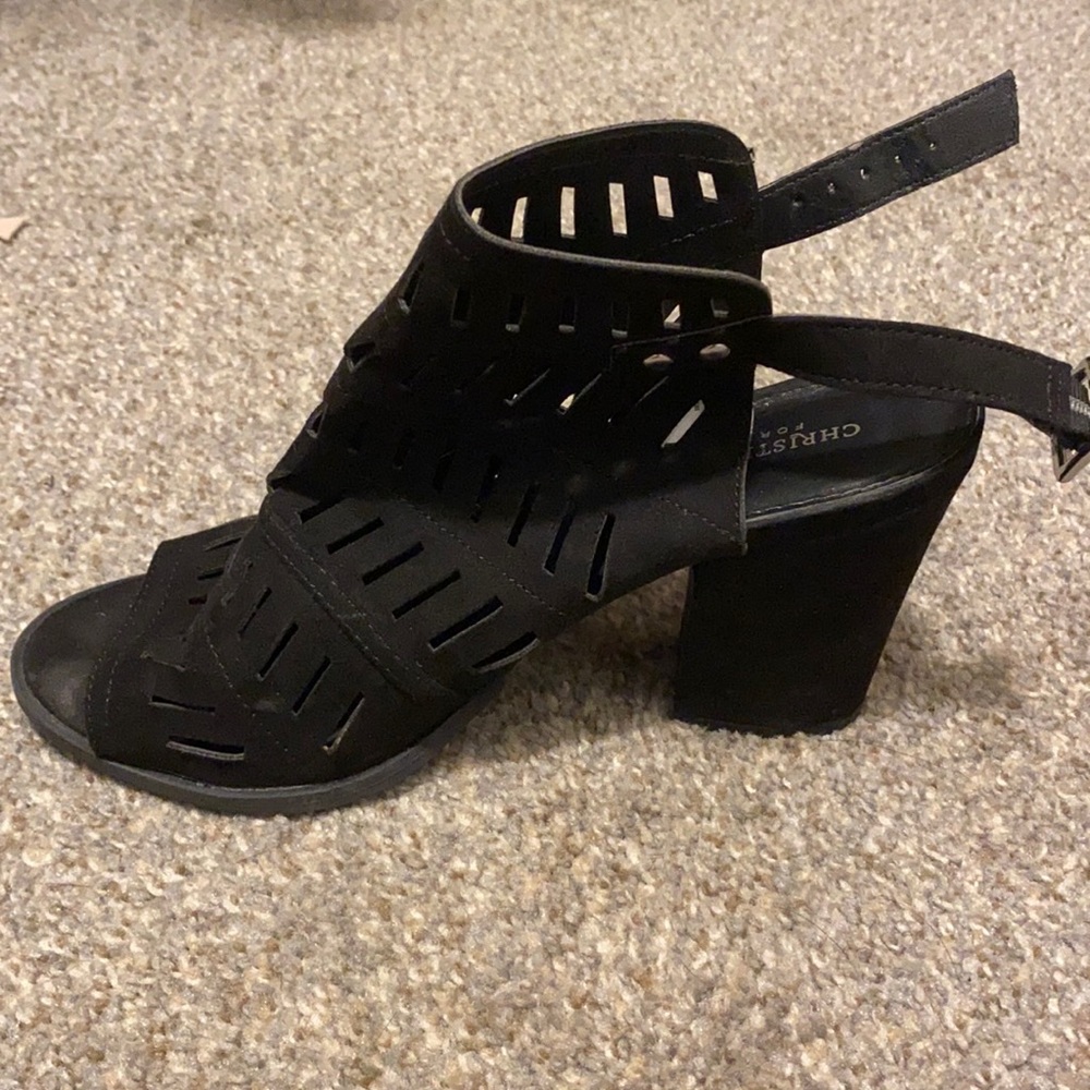 Christian Siriano black wedge heel